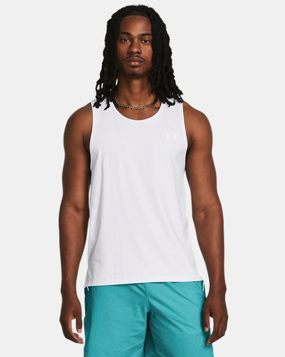Camiseta sin mangas UA Launch Elite para hombre, White, pdpMainDesktop image number 0